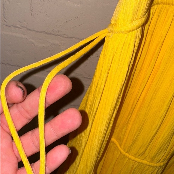 Jonathan Simkhai dress Lina Maxi yellow daffodil cut out tiered lined NEW small - Picture 5 of 8